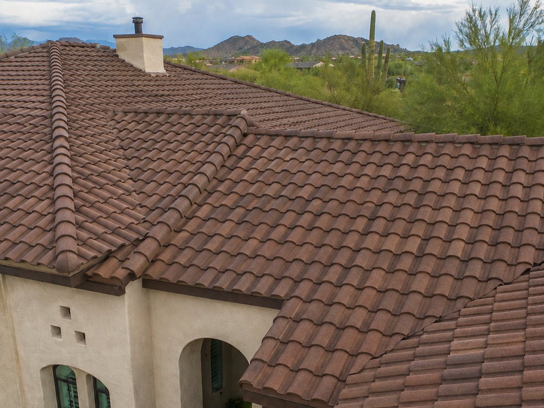 Southwest concrete tile roof restored after monsoon damage